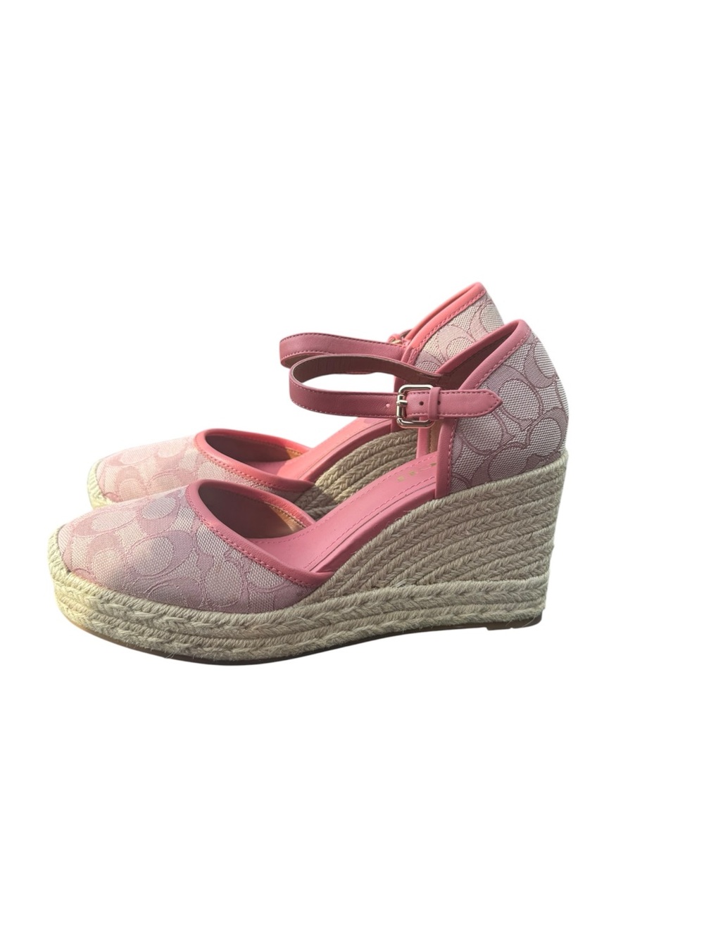 NEW Coach Pink Espadrille Heels - Picture 3 of 7